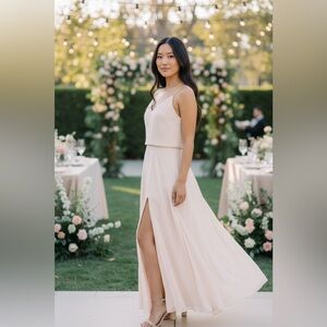 Jenny Yoo Blush Maxi Dress